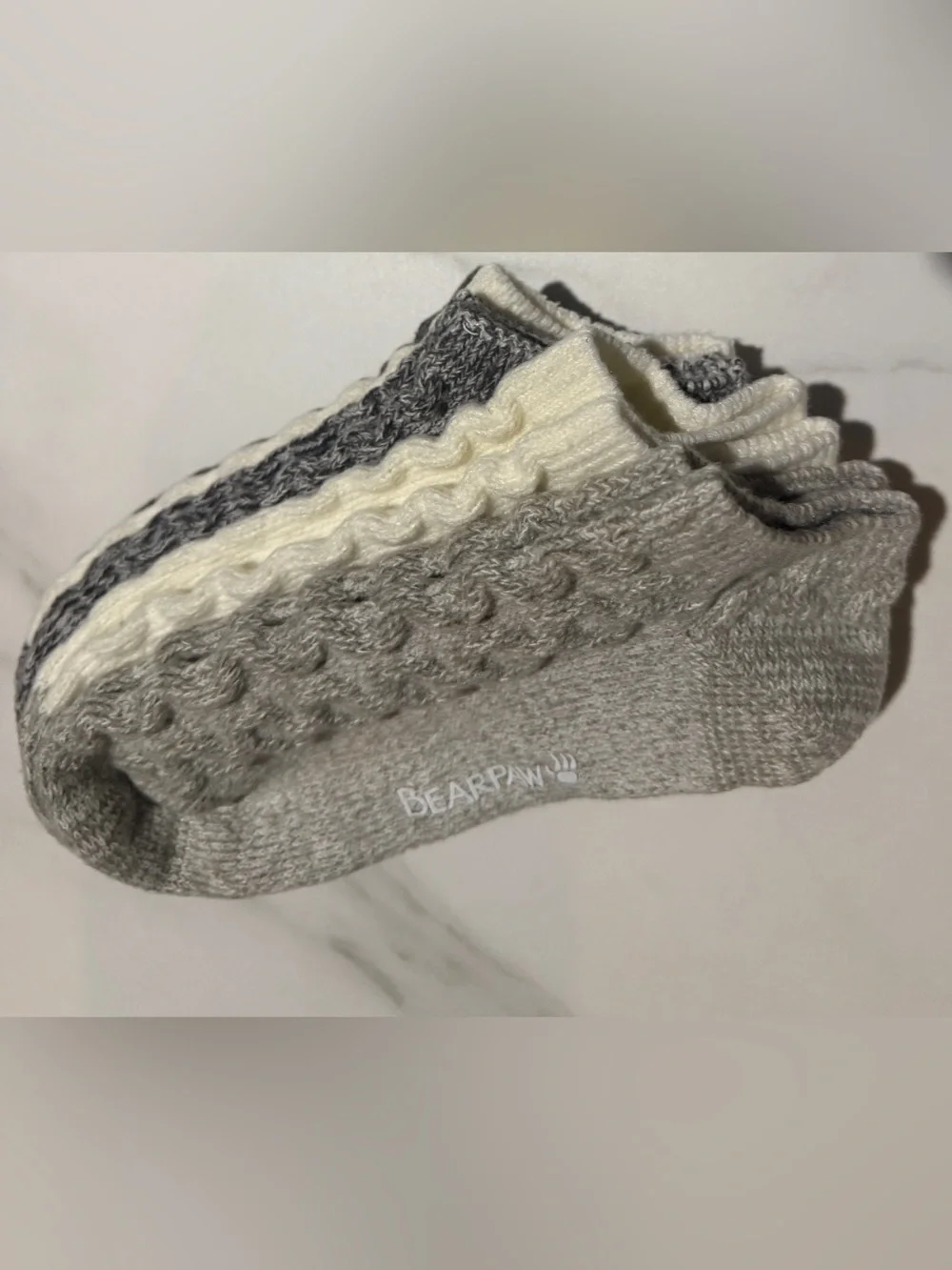 BearPaw Cable Knit Super Soft Low Cut Socks 5 Pairs